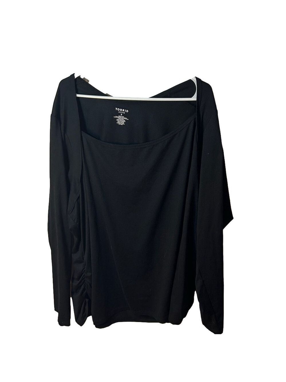 torrid active black long sleeve ruched top size 5X